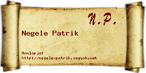 Negele Patrik névjegykártya